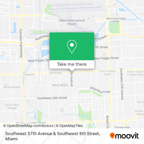 Southwest 57th Avenue & Southwest 8th Street map