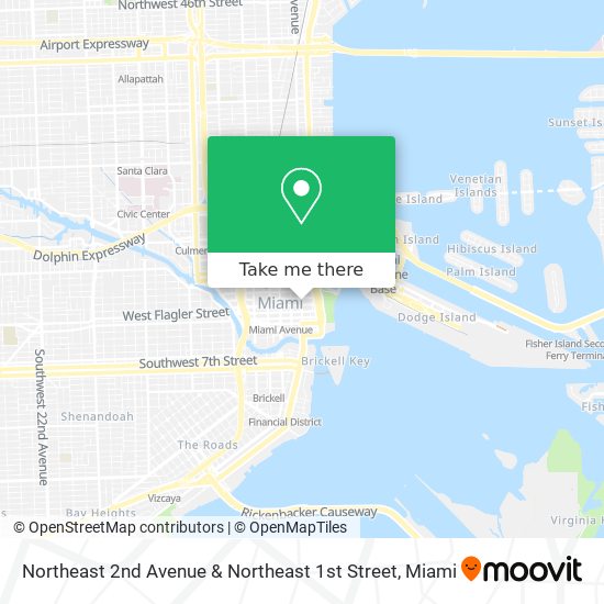 Mapa de Northeast 2nd Avenue & Northeast 1st Street