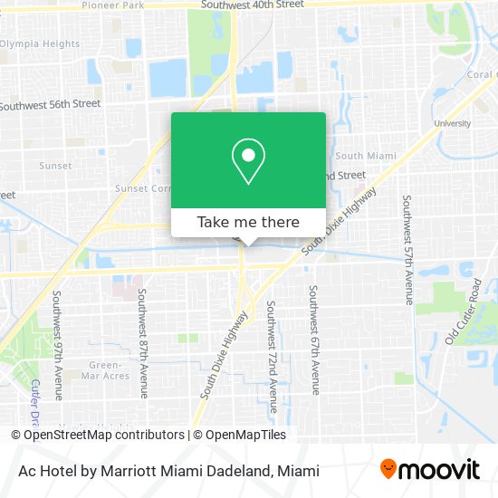 Ac Hotel by Marriott Miami Dadeland map