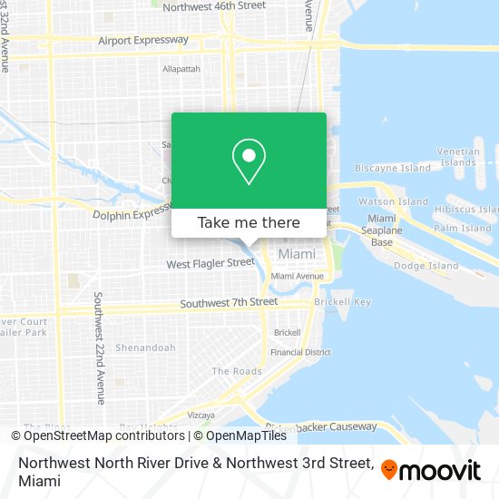 Northwest North River Drive & Northwest 3rd Street map