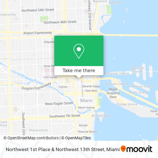 Mapa de Northwest 1st Place & Northwest 13th Street