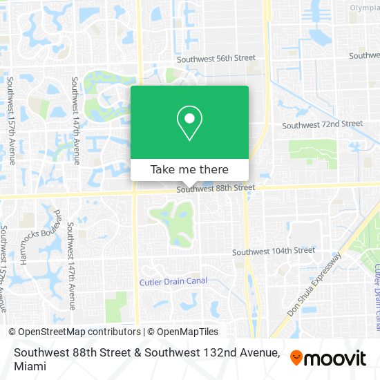 Southwest 88th Street & Southwest 132nd Avenue map