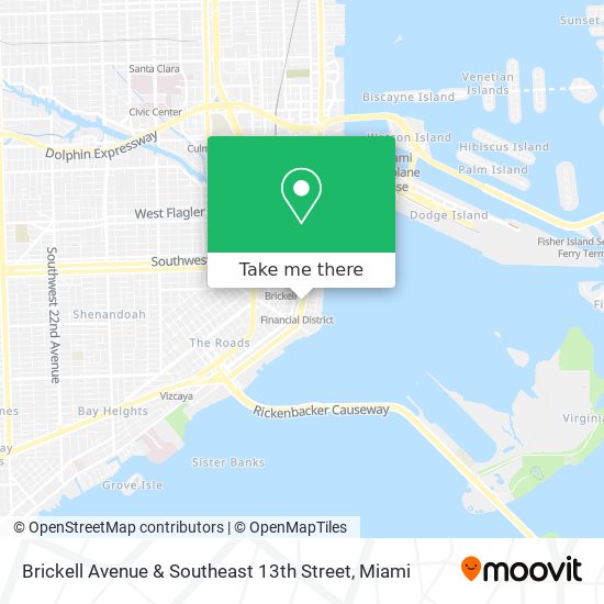 Brickell Avenue & Southeast 13th Street map