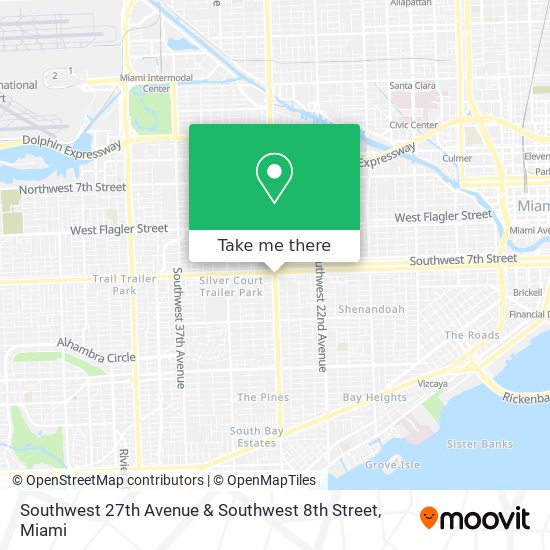 Mapa de Southwest 27th Avenue & Southwest 8th Street