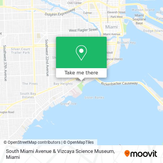 South Miami Avenue & Vizcaya Science Museum map