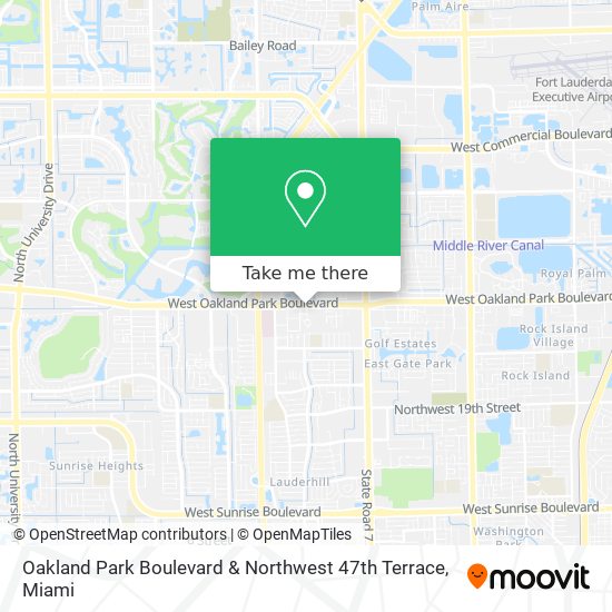 Oakland Park Boulevard & Northwest 47th Terrace map