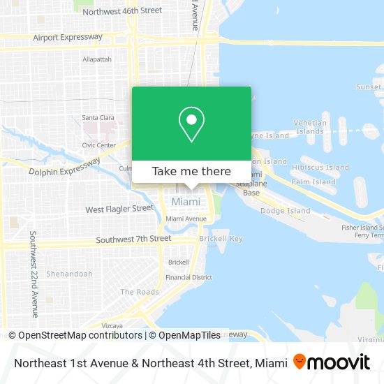 Northeast 1st Avenue & Northeast 4th Street map