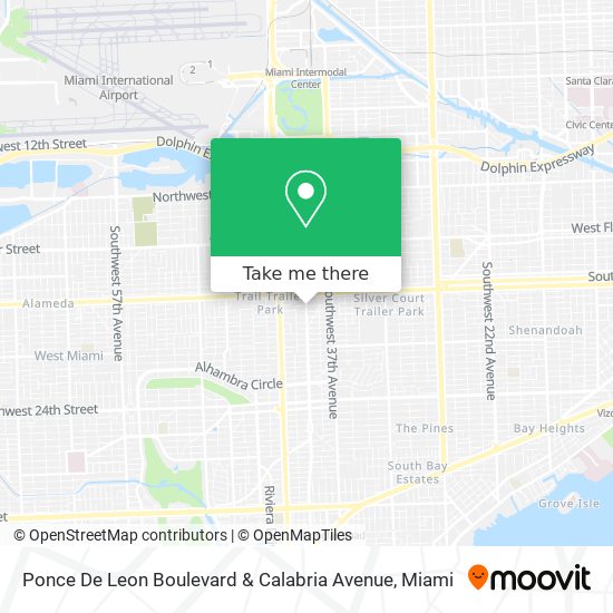 Ponce De Leon Boulevard & Calabria Avenue map