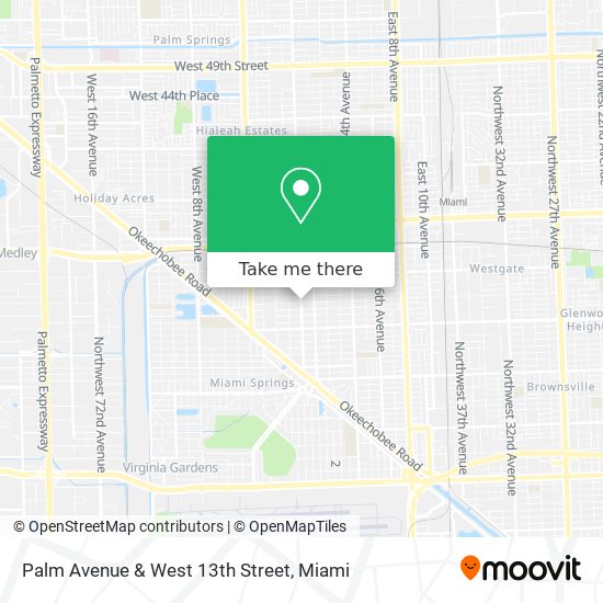 Palm Avenue & West 13th Street map