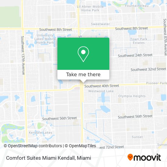 Comfort Suites Miami Kendall map