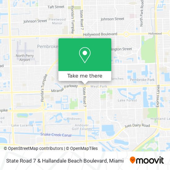 Mapa de State Road 7 & Hallandale Beach Boulevard