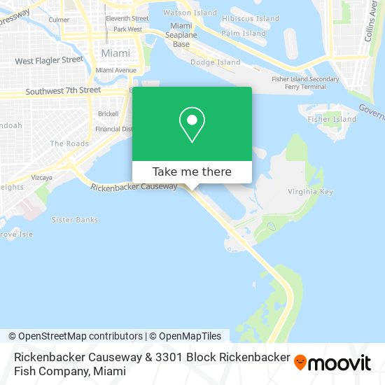 Mapa de Rickenbacker Causeway & 3301 Block Rickenbacker Fish Company