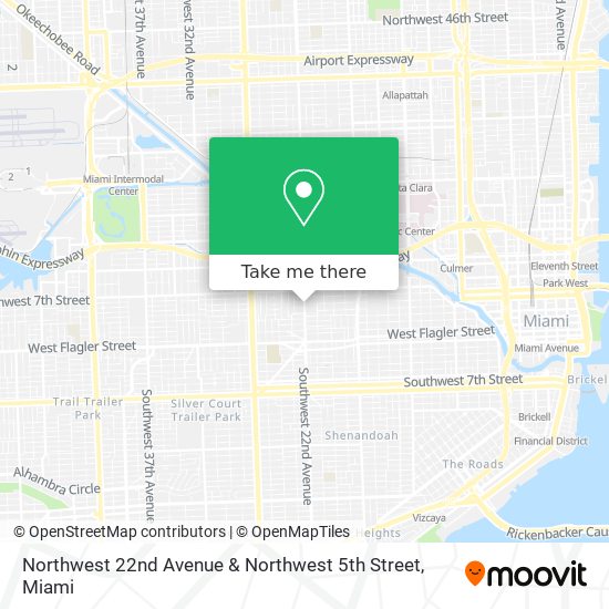 Northwest 22nd Avenue & Northwest 5th Street map