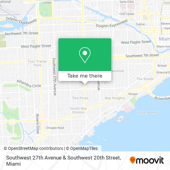 Mapa de Southwest 27th Avenue & Southwest 20th Street