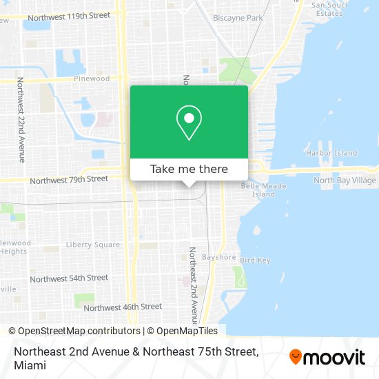 Mapa de Northeast 2nd Avenue & Northeast 75th Street