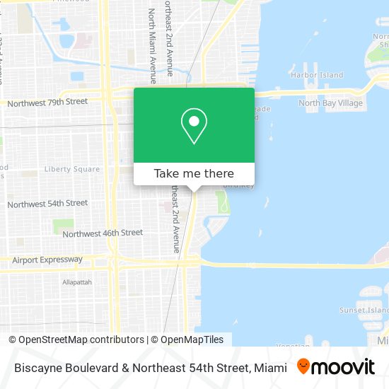 Biscayne Boulevard & Northeast 54th Street map