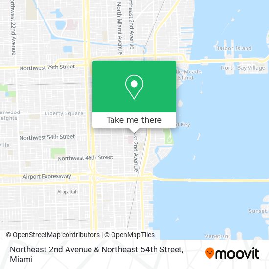 Mapa de Northeast 2nd Avenue & Northeast 54th Street