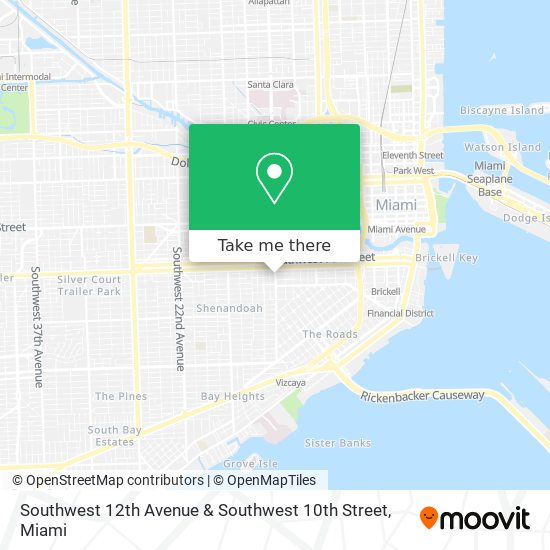 Southwest 12th Avenue & Southwest 10th Street map