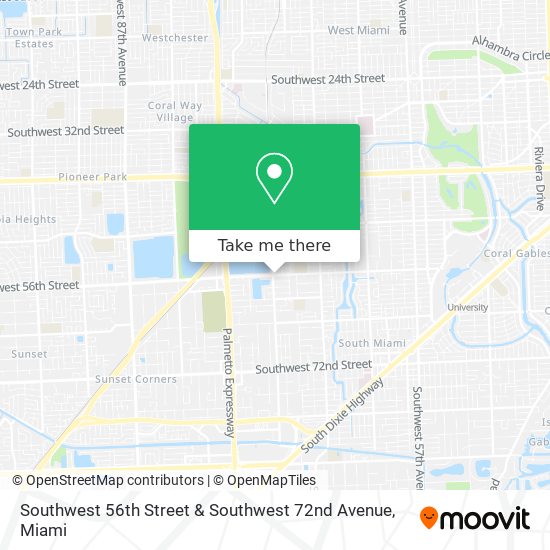 Southwest 56th Street & Southwest 72nd Avenue map