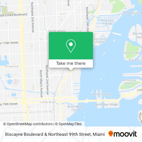 Biscayne Boulevard & Northeast 99th Street map