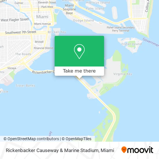Rickenbacker Causeway & Marine Stadium map