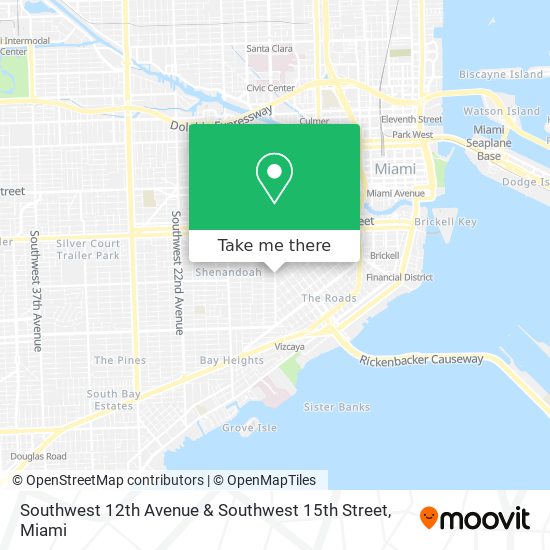 Southwest 12th Avenue & Southwest 15th Street map