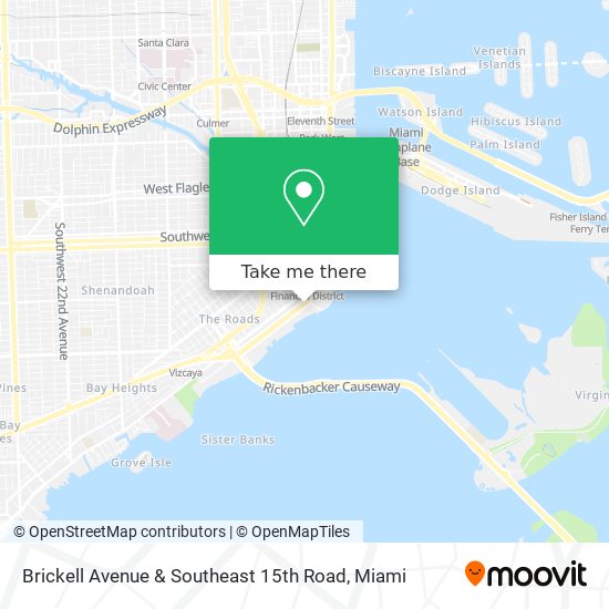 Mapa de Brickell Avenue & Southeast 15th Road