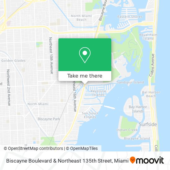 Biscayne Boulevard & Northeast 135th Street map