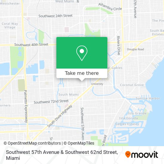 Southwest 57th Avenue & Southwest 62nd Street map