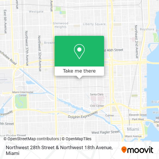 Northwest 28th Street & Northwest 18th Avenue map
