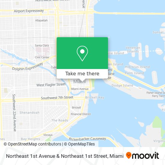 Northeast 1st Avenue & Northeast 1st Street map