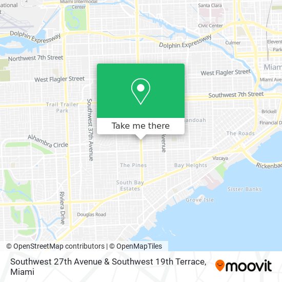 Mapa de Southwest 27th Avenue & Southwest 19th Terrace