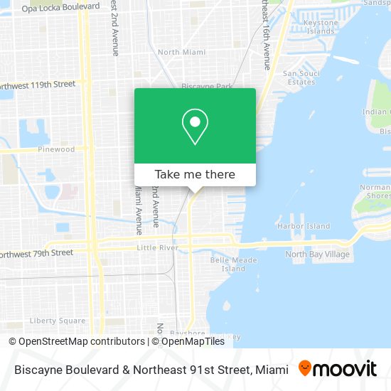 Biscayne Boulevard & Northeast 91st Street map