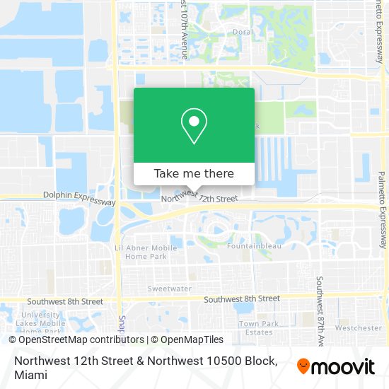 Mapa de Northwest 12th Street & Northwest 10500 Block