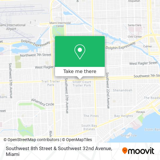 Southwest 8th Street & Southwest 32nd Avenue map