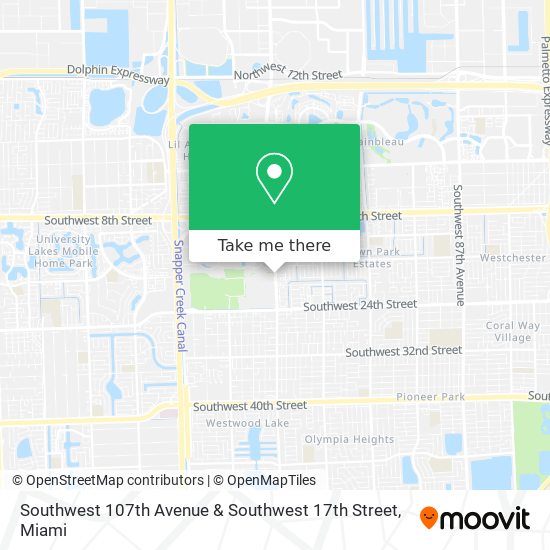 Southwest 107th Avenue & Southwest 17th Street map