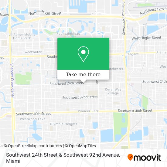 Southwest 24th Street & Southwest 92nd Avenue map