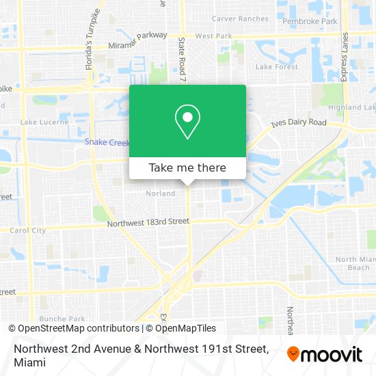 Mapa de Northwest 2nd Avenue & Northwest 191st Street