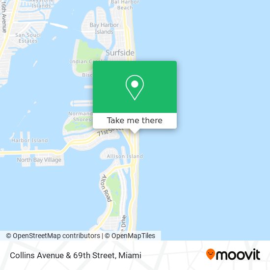 Collins Avenue & 69th Street map