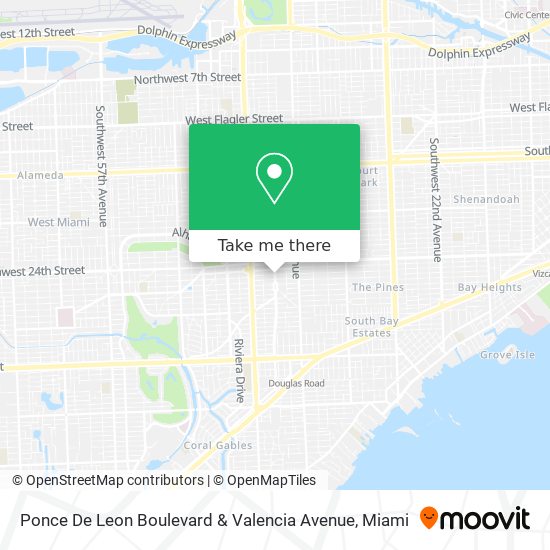 Mapa de Ponce De Leon Boulevard & Valencia Avenue