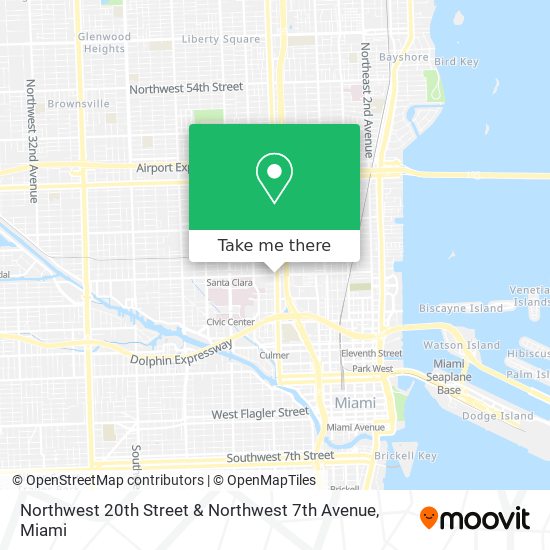Mapa de Northwest 20th Street & Northwest 7th Avenue