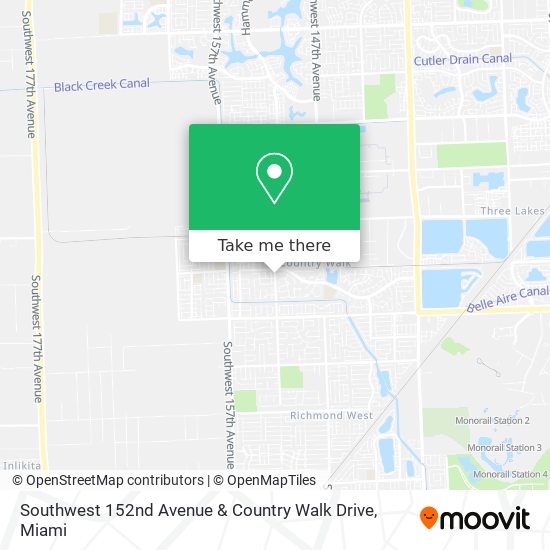 Southwest 152nd Avenue & Country Walk Drive map