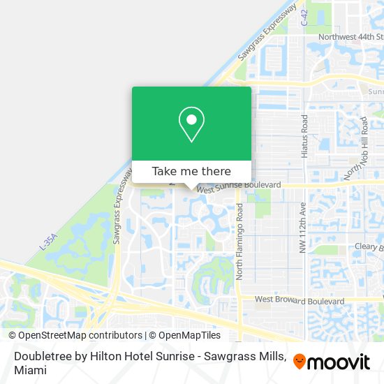Mapa de Doubletree by Hilton Hotel Sunrise - Sawgrass Mills