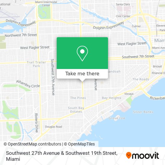Mapa de Southwest 27th Avenue & Southwest 19th Street