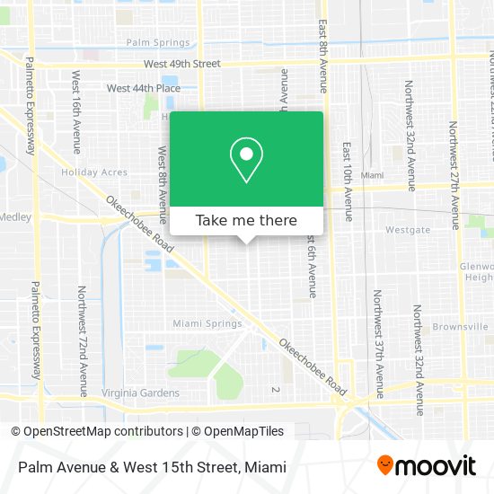 Palm Avenue & West 15th Street map