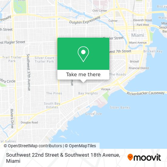Southwest 22nd Street & Southwest 18th Avenue map