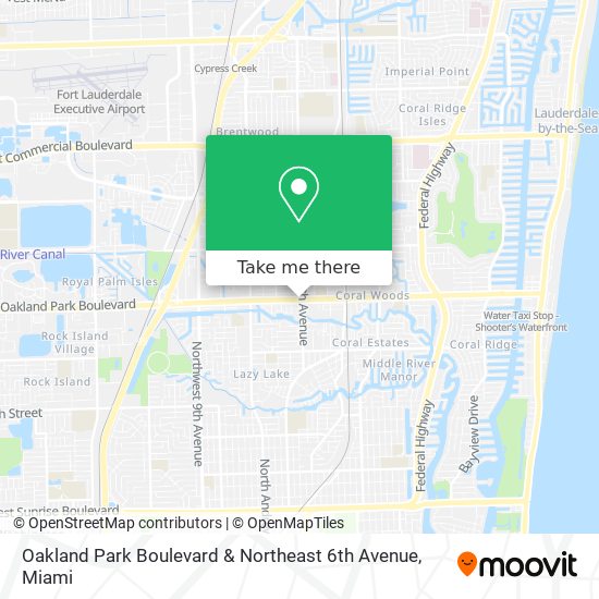 Oakland Park Boulevard & Northeast 6th Avenue map