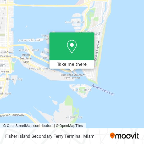 Mapa de Fisher Island Secondary Ferry Terminal