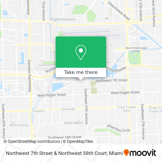 Northwest 7th Street & Northwest 58th Court map