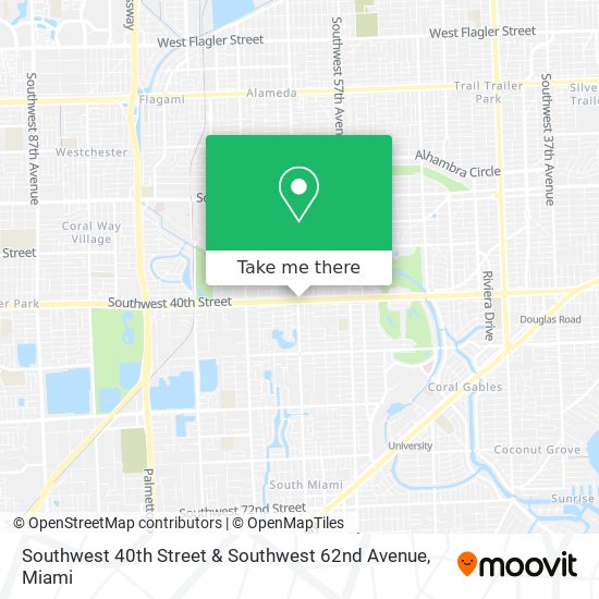 Southwest 40th Street & Southwest 62nd Avenue map